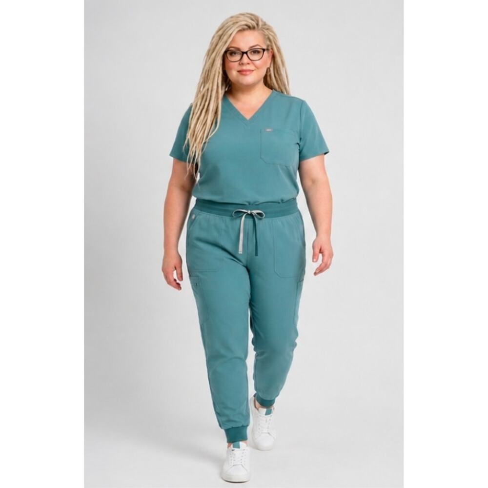 FIGS Zamora Jogger Scrub Pants 4XLR Hydrogreen Stretch Medical Cargo NEW